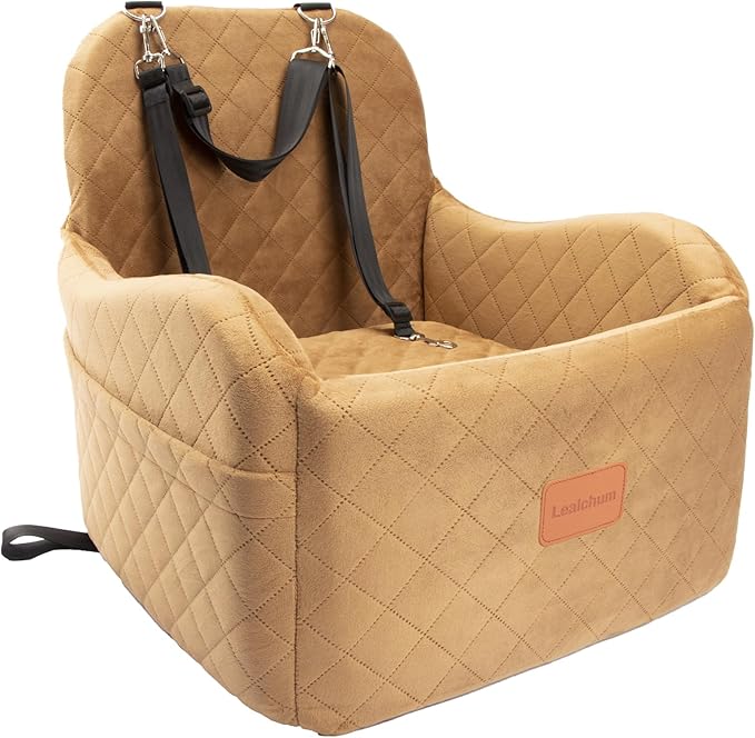 Medium Dog Booster Car Seat – Elevated Travel Cushion with Safety Harness