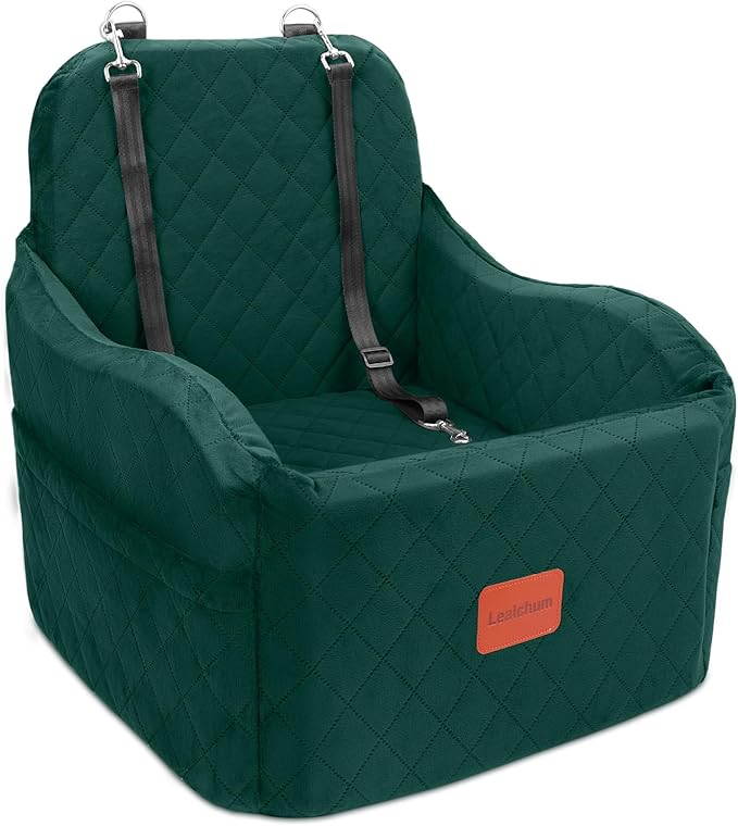 Medium Dog Booster Car Seat – Elevated Travel Cushion with Safety Harness