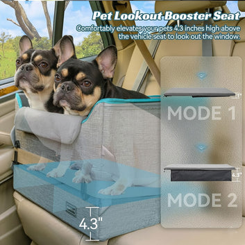 Medium Dog Car Seat with Safety Leashes – Premium Travel Booster for Dogs Up to 20kg