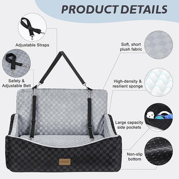 Memory Foam Dog Booster Seat with Detachable Cover