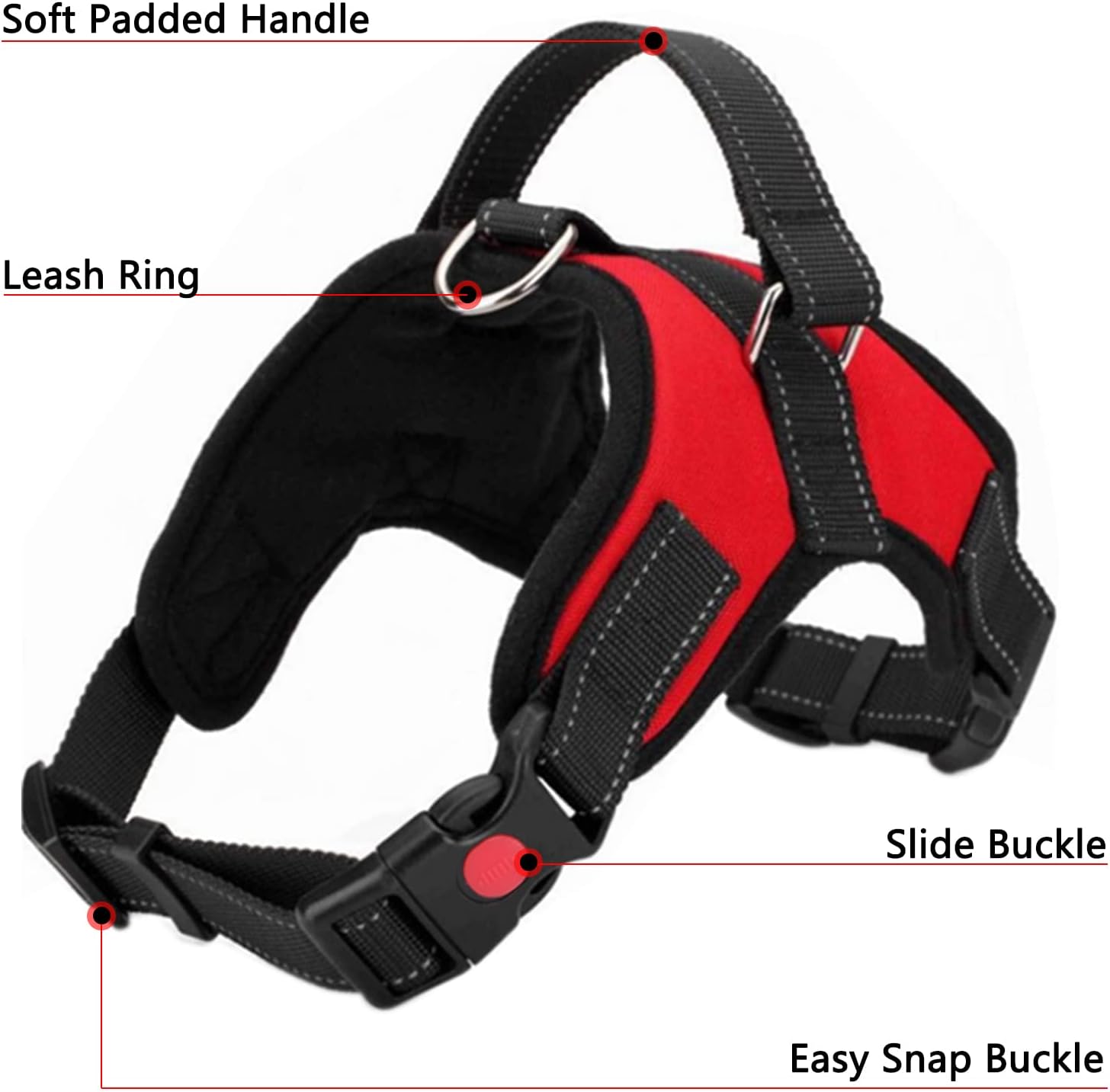 No Pull Dog Harness, Breathable Adjustable Vest with Reflective Oxford Fabric
