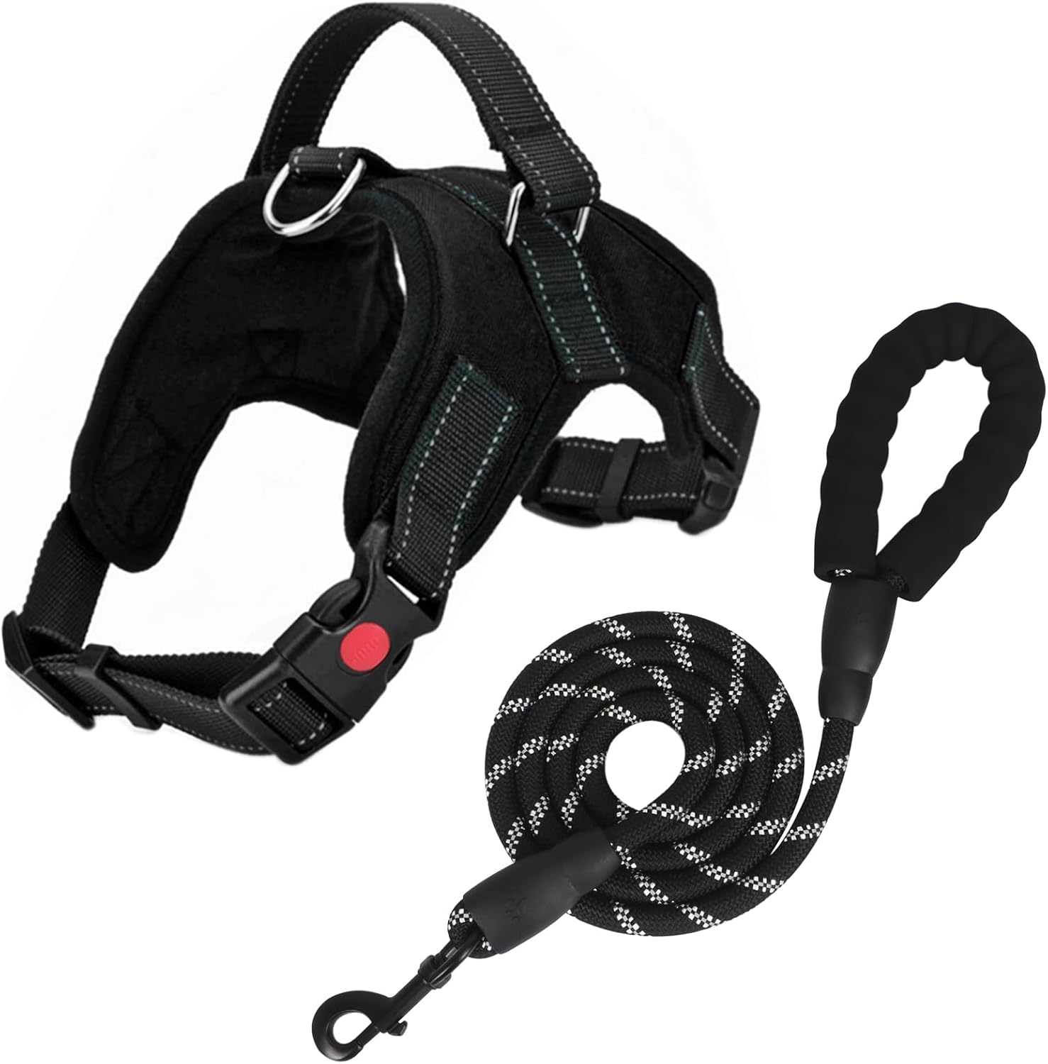 No Pull Dog Harness, Breathable Adjustable Vest with Reflective Oxford Fabric