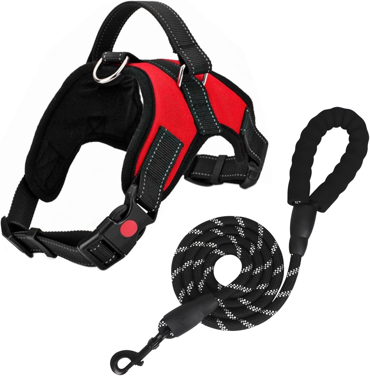 No Pull Dog Harness, Breathable Adjustable Vest with Reflective Oxford Fabric
