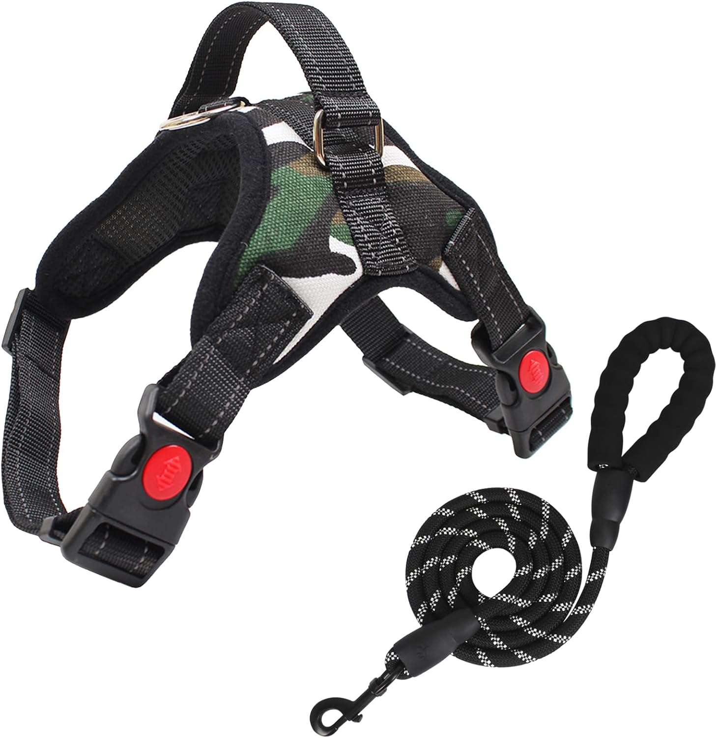 No Pull Dog Harness, Breathable Adjustable Vest with Reflective Oxford Fabric