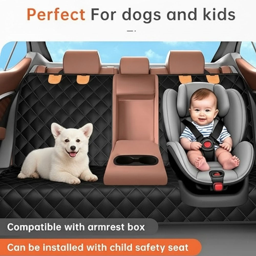 Non-Slip Waterproof Dog Car Seat Cover – Scratch-Resistant Back Seat Protector for UK Cars
