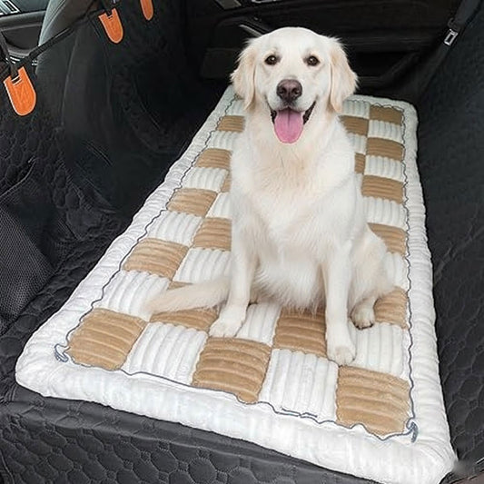 Premium Dog Car Seat Bed – Non-Slip Travel Cushion in Light Coffee