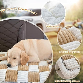 Premium Dog Car Seat Bed – Non-Slip Travel Cushion in Light Coffee