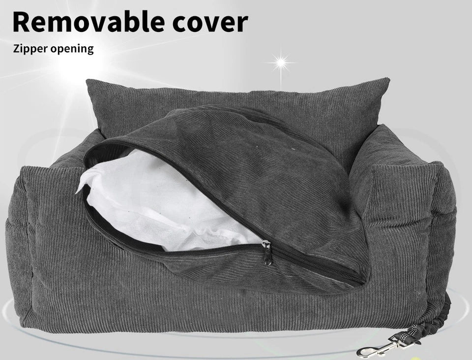 Premium Pet Car Booster Seat | Waterproof Dog Travel Seat with Safety Harness