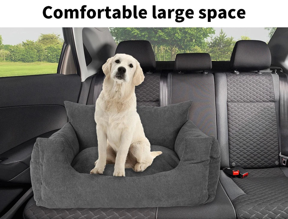 Premium Pet Car Booster Seat | Waterproof Dog Travel Seat with Safety Harness