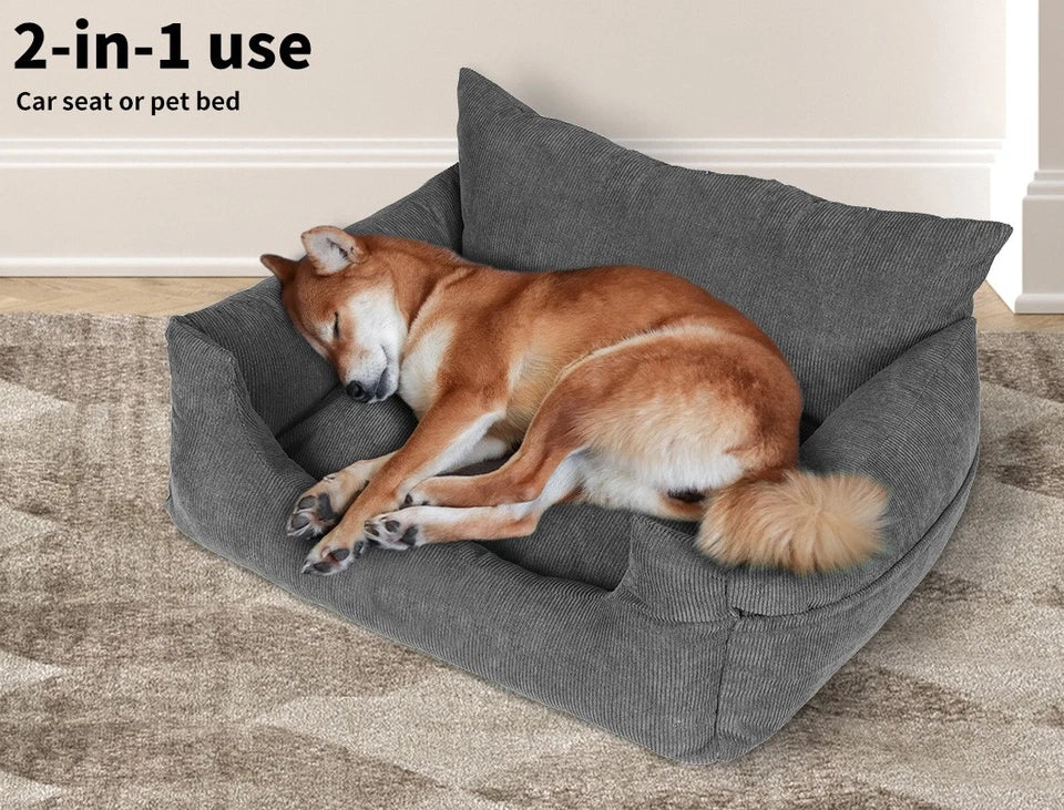 Premium Pet Car Booster Seat | Waterproof Dog Travel Seat with Safety Harness