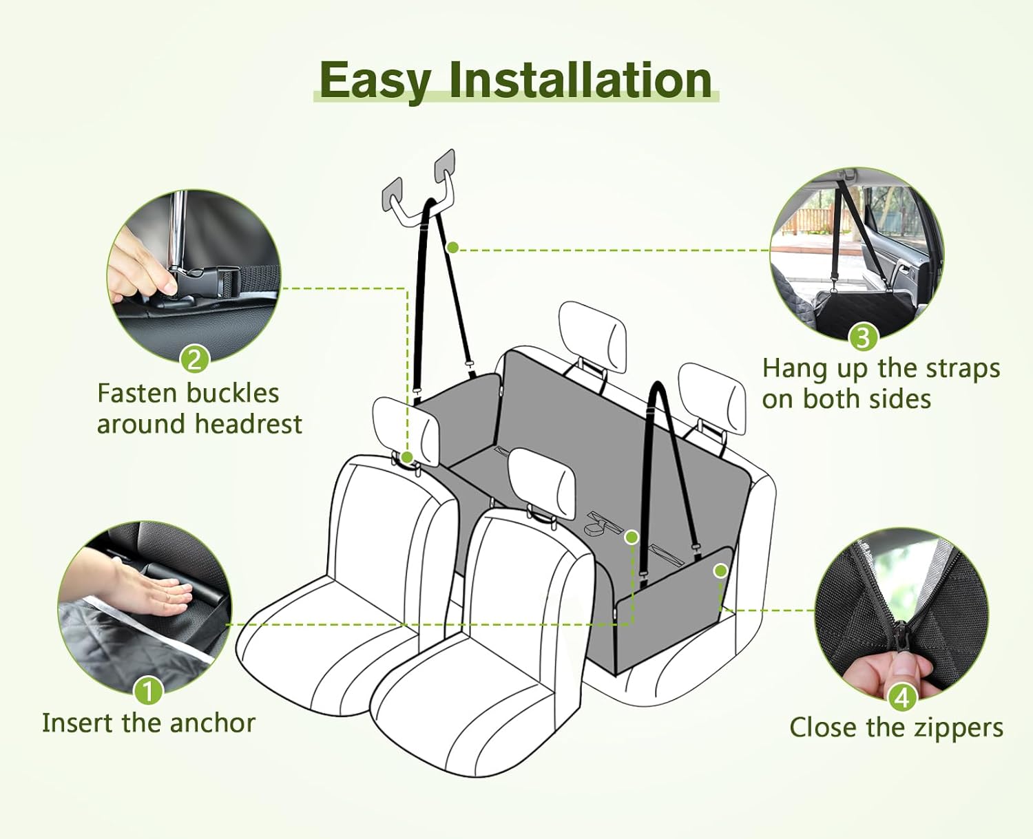 Premium Rear Seat Cover for Dogs – Waterproof, Universal Fit