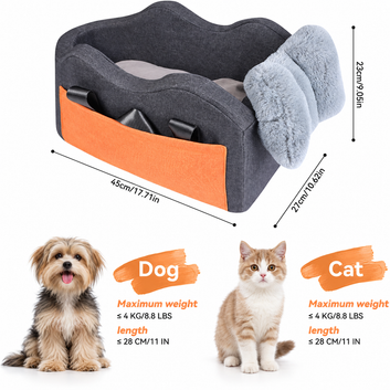 Centre Console Dog Car Seat for Small Dogs & Cats – Removable Wash Pad, Up to 3.99kg