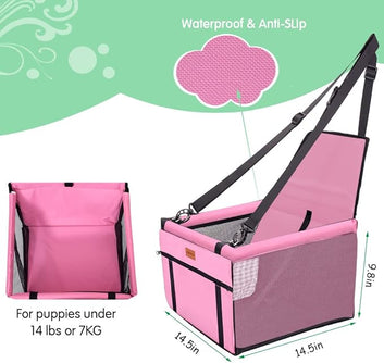 SWIHELP Dog Car Seat With PVC Support Pipe Foldable For Small Pets Puppy Cat Travel