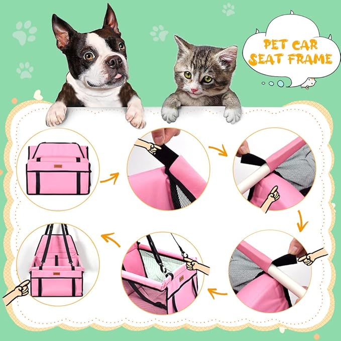 SWIHELP Dog Car Seat With PVC Support Pipe Foldable For Small Pets Puppy Cat Travel