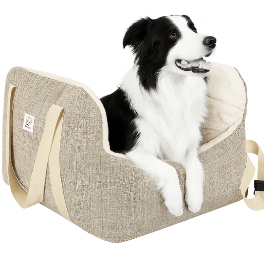 Small Dog Booster Car Seat with Safety Leash – Up to 25 lbs | Secure & Comfortable Pet Travel