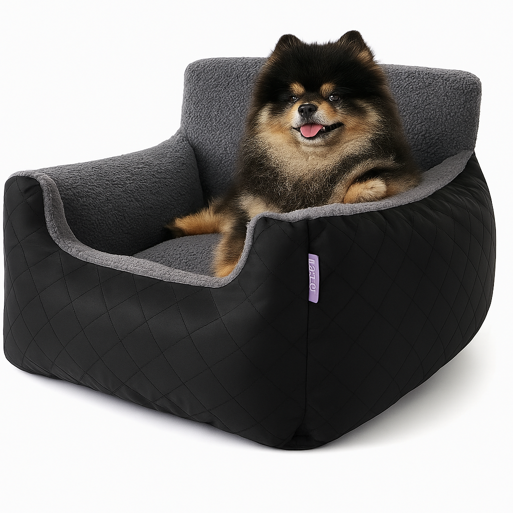 Small Dog Car Seat – Waterproof Booster Bed with Safety Leash seat bed