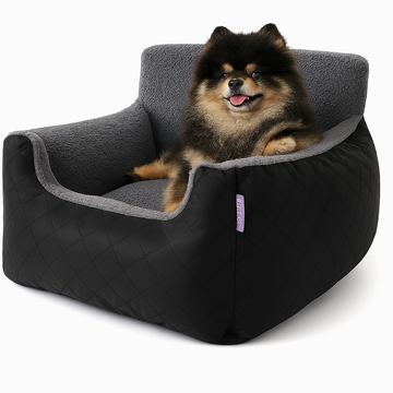 Small Dog Car Seat – Waterproof Booster Bed with Safety Leash seat bed