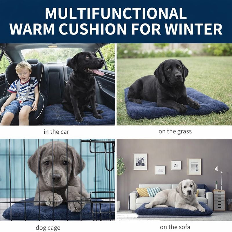 Washable Dog Bed Mat & Cat Cushion – Soft Plush Pet Mattress Sofa for Dogs & Cats