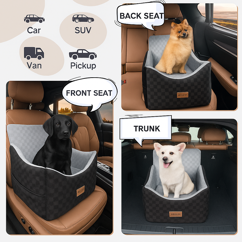 Washable Dog Travel Bed for Small to Medium Dogs with Detachable Cover