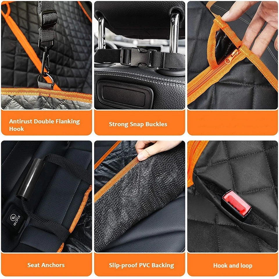 Waterproof Dog Car Seat Cover – 5-in-1 Multi-Purpose Travel Protector