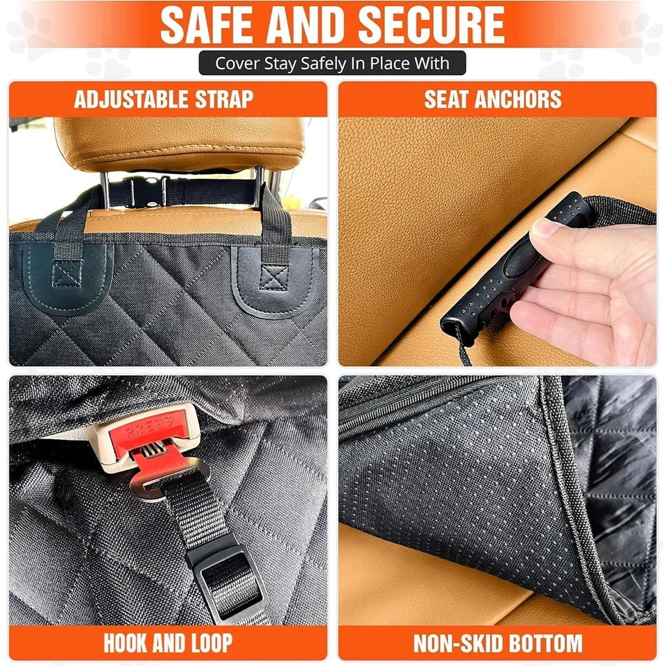 Waterproof Dog Car Seat Cover – 5-in-1 Multi-Purpose Travel Protector