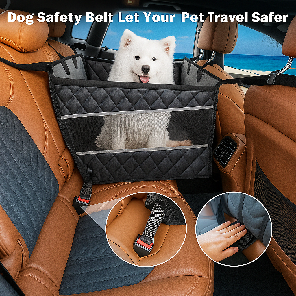 Waterproof Dog Car Seat – Hard Bottom Booster with Storage for Safe Travel