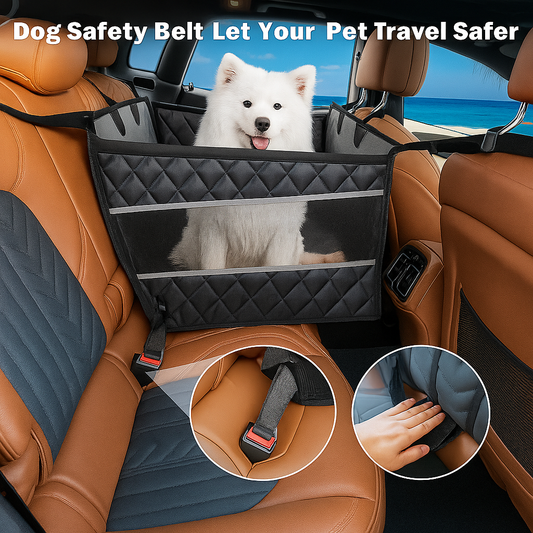 Waterproof Dog Car Seat – Hard Bottom Booster with Storage for Safe Travel