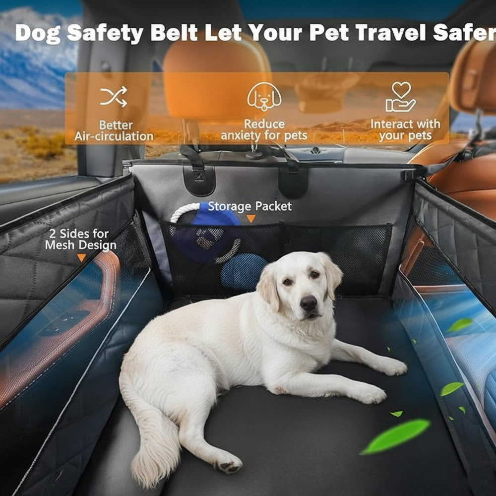 Waterproof Dog Car Seat – Hard Bottom Booster with Storage for Safe Travel