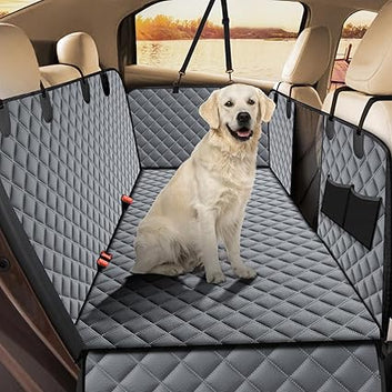 Dog Car Hammock Seat Cover with Mesh Window & Side Protection
