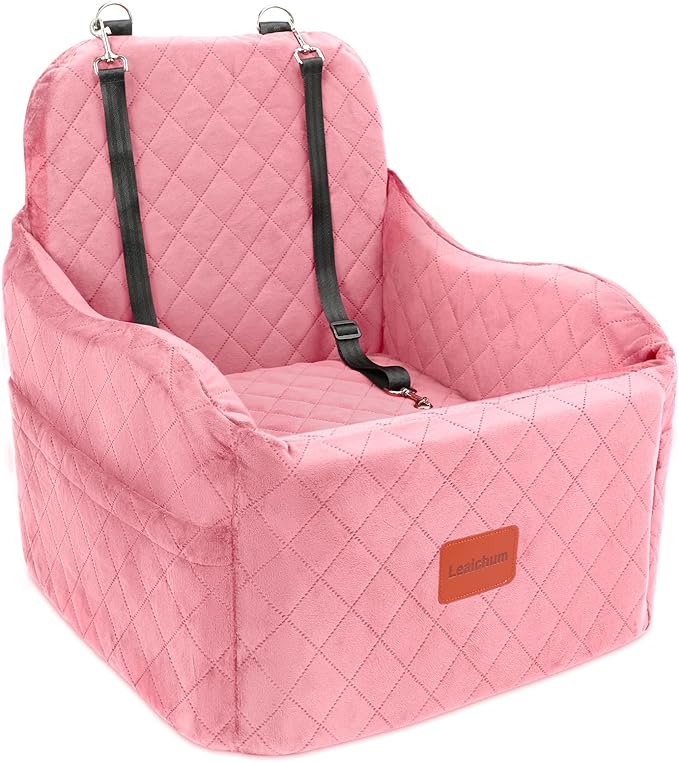 pink dog car seat