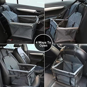 Dog Car Seat Portable Pet Booster Carrier Seat with Safety Clip