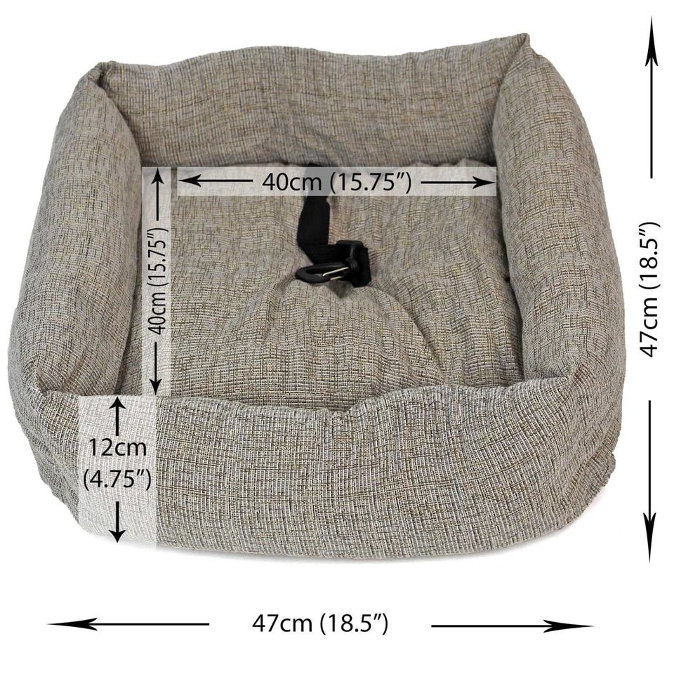 Soft Travel Dog Bed – Washable Car Seat Cushion