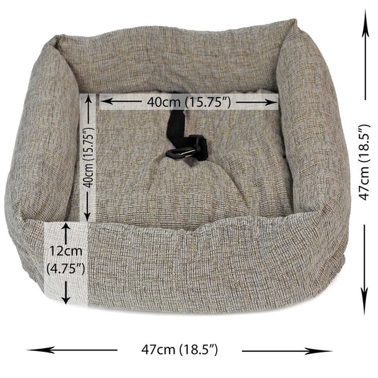 Soft Travel Dog Bed – Washable Car Seat Cushion