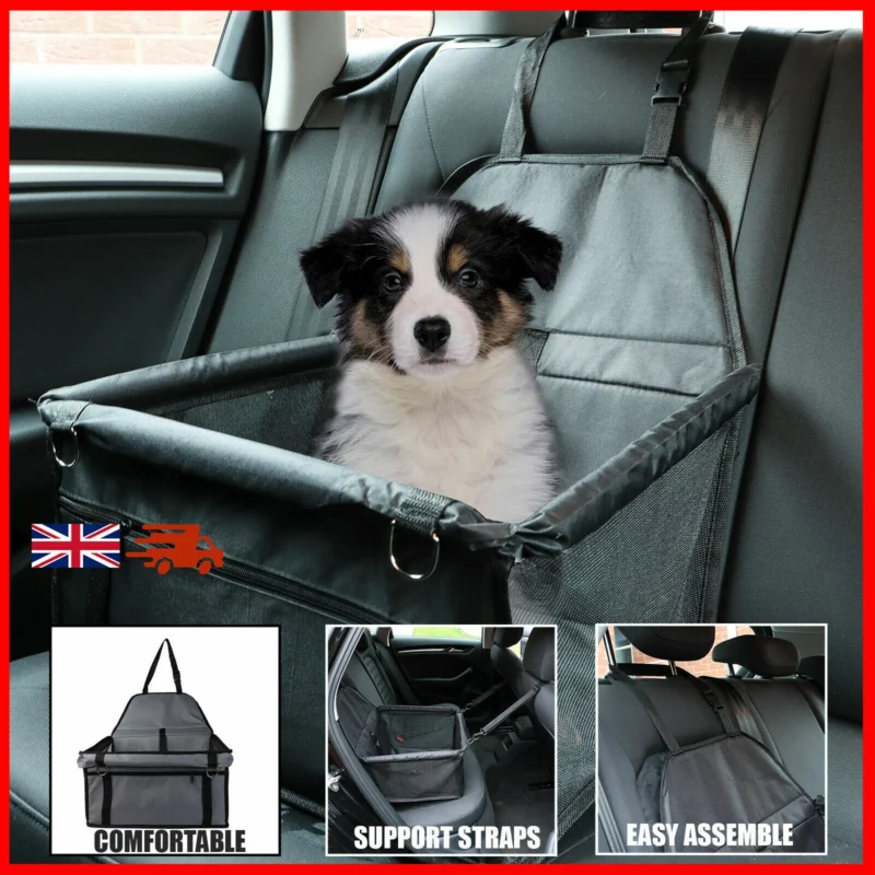 VEVOR Dog Booster Car Seat Pet Car Seat for Small Dog up to 20lbs Dark Gray