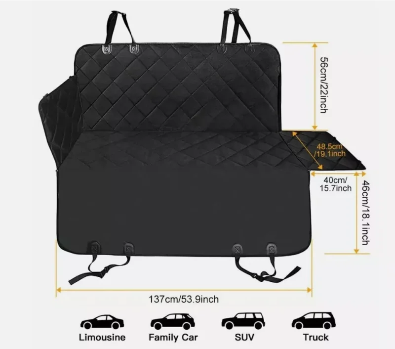 Dog Car Seat Cover Safety Protector Mat Rear Back Seat Hammock Cushion Mat UK