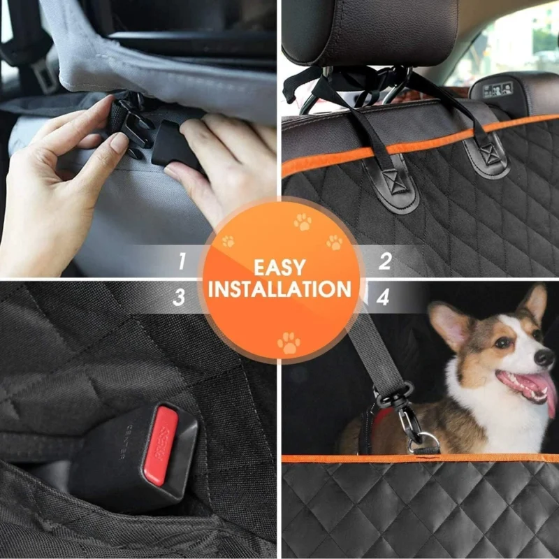 Dog Car Seat Cover Back Seat Hammock Safety Protector Waterproof Non Slip