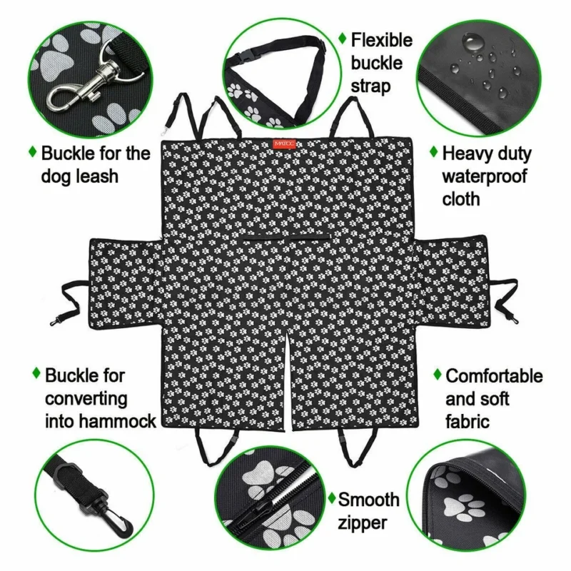 Dog Car Seat Cover Dog Safety Protector Mat Rear Back Seat Hammock Cushion Pad