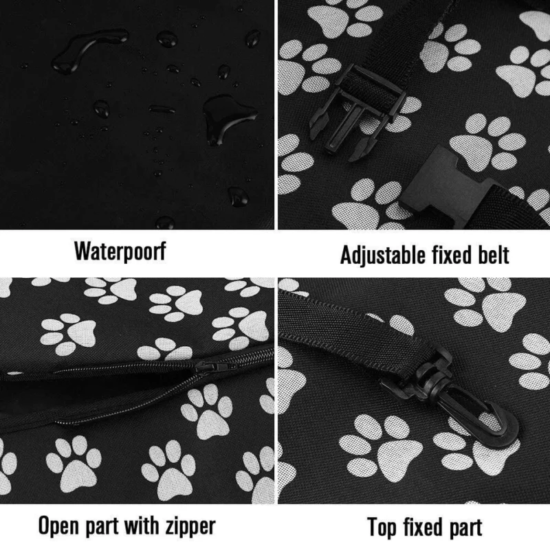 Dog Car Seat Cover Dog Safety Protector Mat Rear Back Seat Hammock Cushion Pad