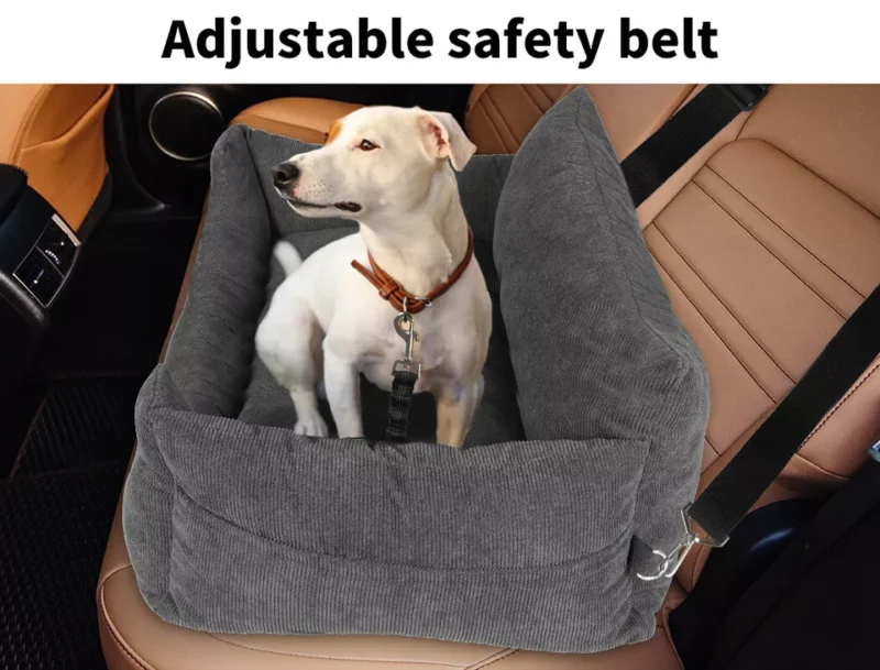 Skylos Pet Car Booster Seat Dog Protector Portable Travel Bed Removable Grey L