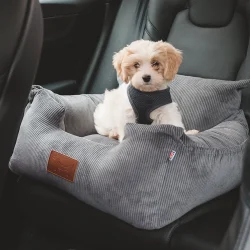 3.luxury Isofix dog car seat - gunmetal Grey